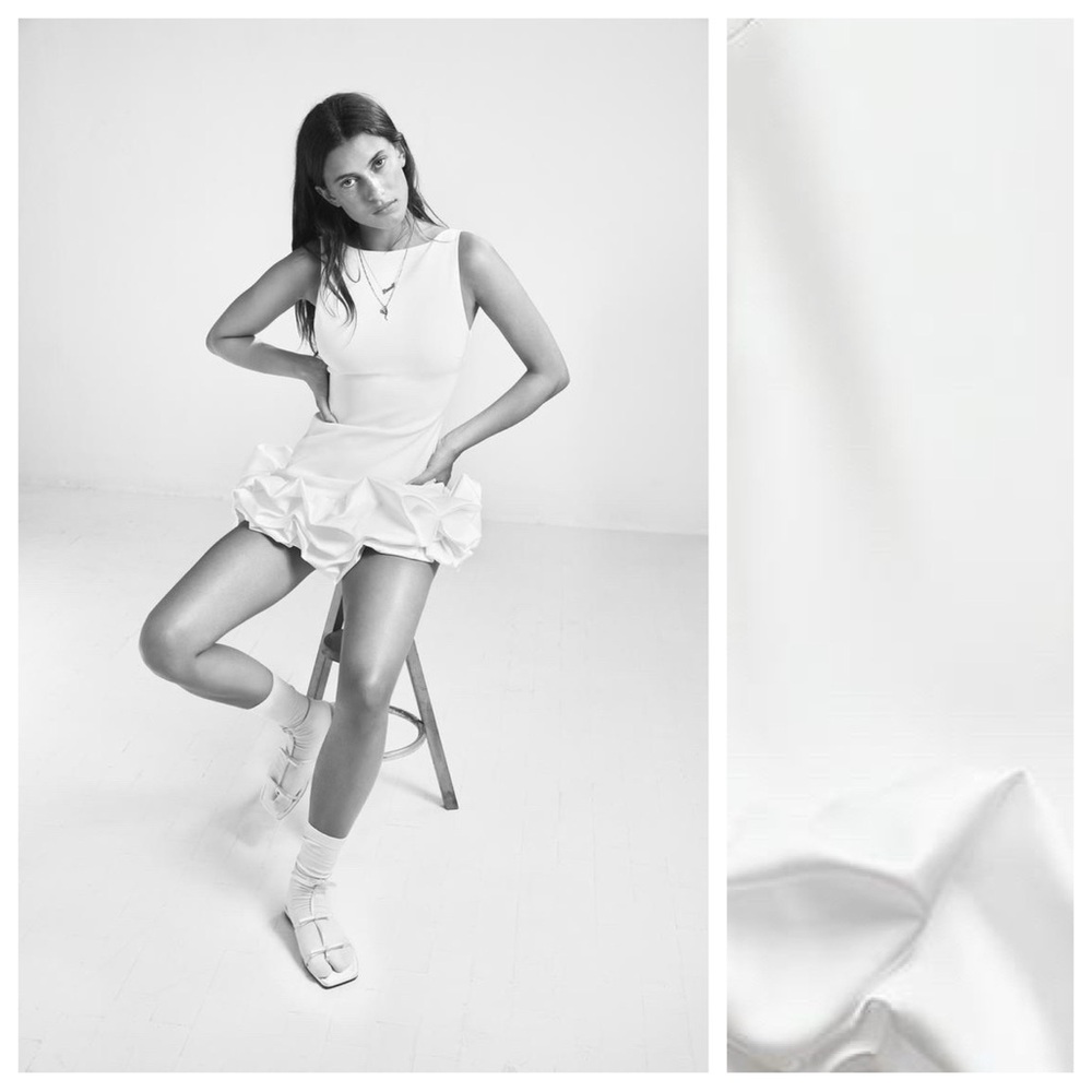 NWT. Zara White Combination Puff Hem Short Tank Dress/Jumpsuit. Size XS,,S,.